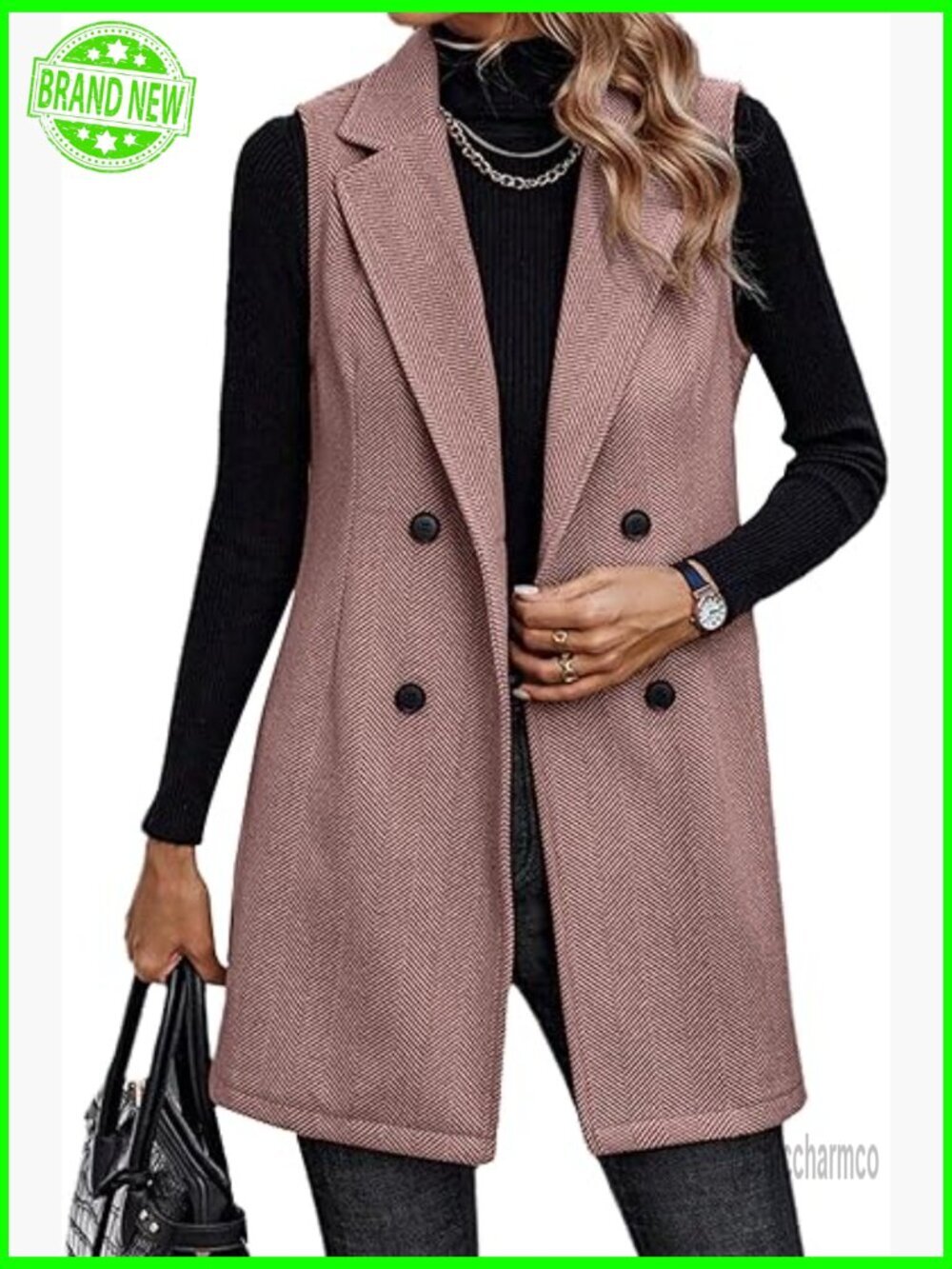 Sleeveless Long Vest Cardigan Blazer Jacket Work Office Fall